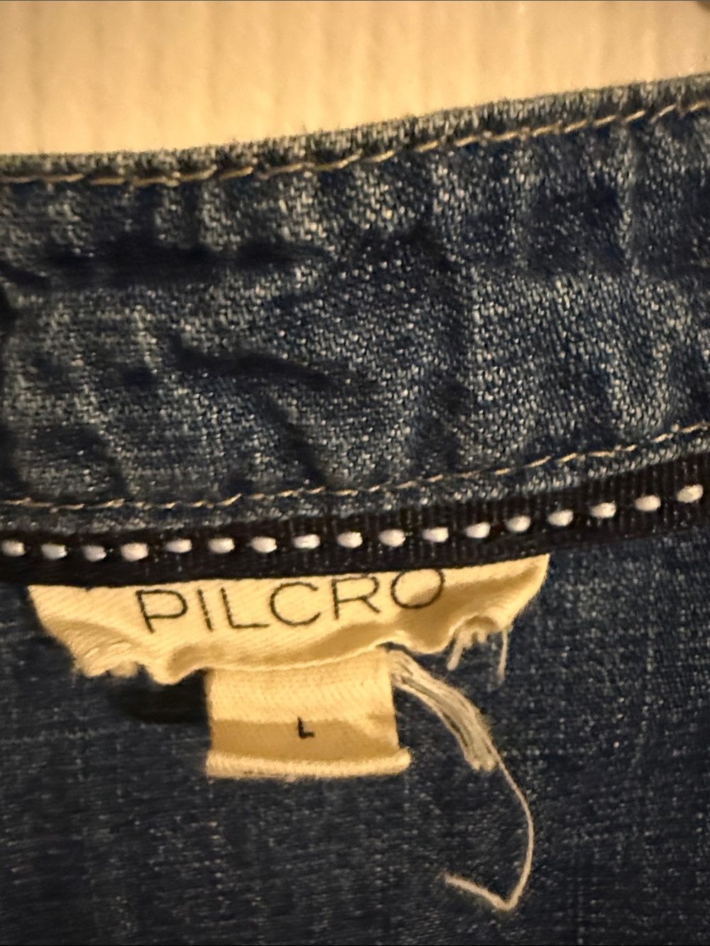 Pilcro Dark Blue Denim Button-Down Shirt - Picture 2 of 3